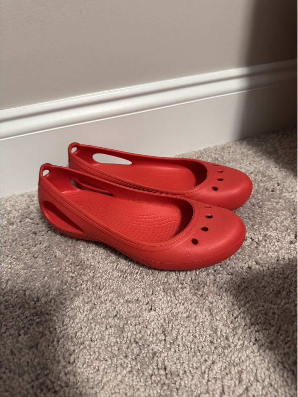 Crocs Kadee Red Women's Ballet Flats Slip On Casual Comfort Shoes Classic Red